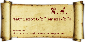 Matriszottó Arszlán névjegykártya